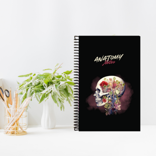 Red Skull Dot Grid Spiral Notebook 200 Blank Pages