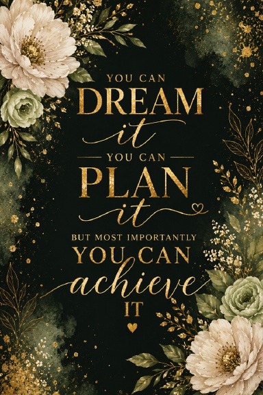 You Can Dream It, You Can Plan It, You Can Achieve It Journal